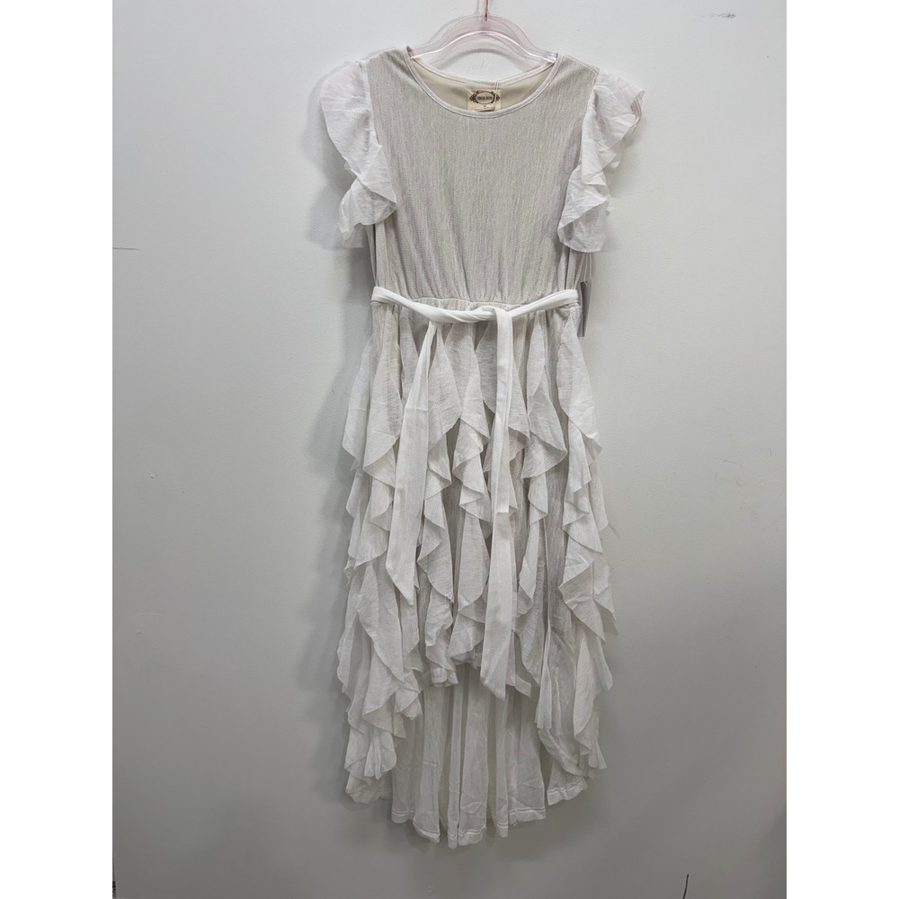 Mia Joy Roza Dress Size 12 Ecru Ruffle Tiered Special Occasion New